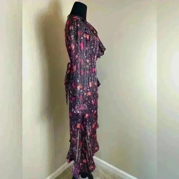 C/Meo Collective Long Sleeve Asymmetrical Floral Wrap Dress - Picture 11 of 16